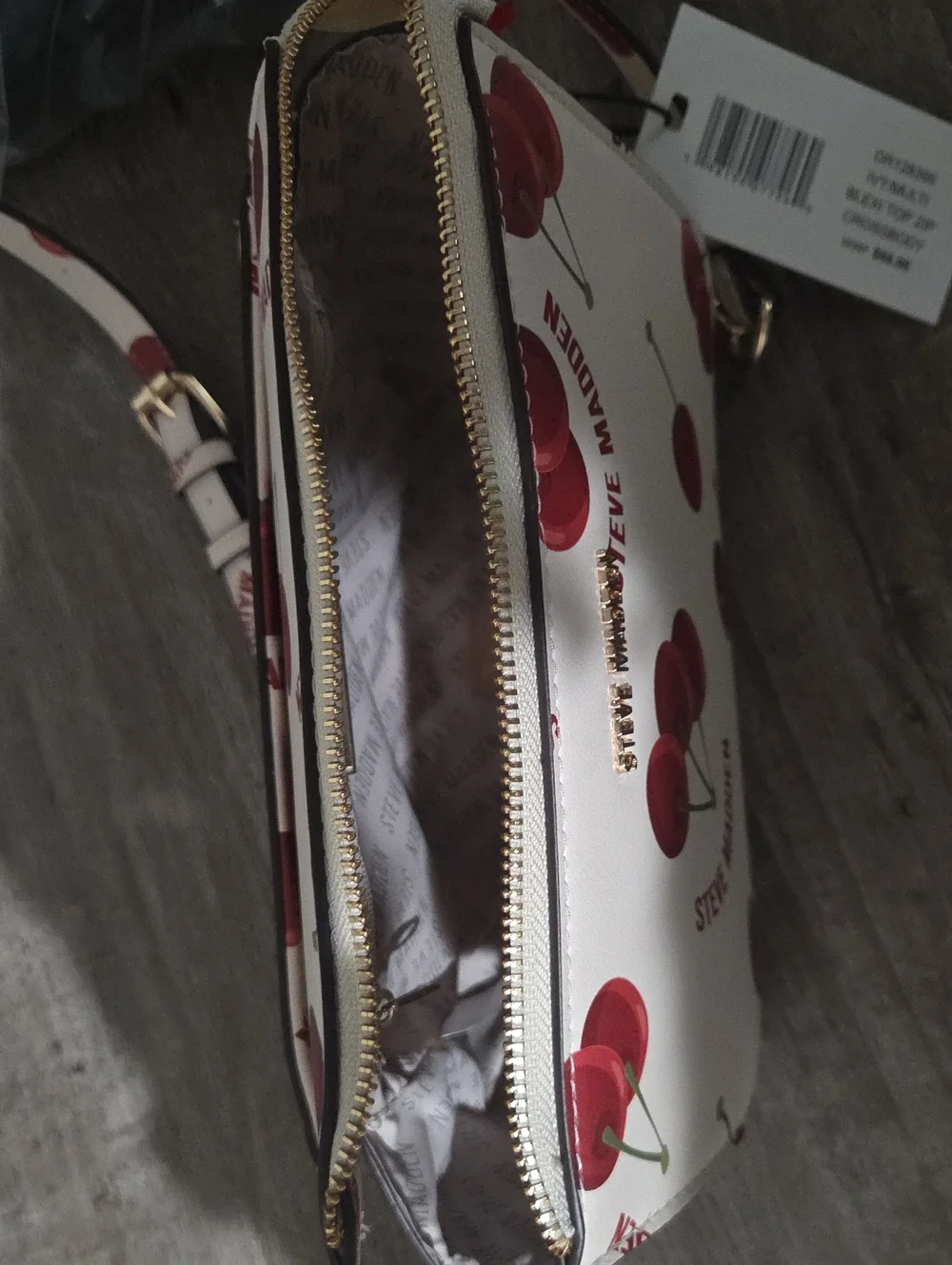 Steve Madden Cream Crossbody with Cherry Print NWT